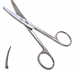 Ножиці хірургічні дитячі, тупокінцеві, вертикально - зігнуті. Довжина 12,5 см